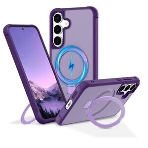 Lufanbis Phone Case for Galaxy S25 Case Purple with Kickstand Drop Protection S2